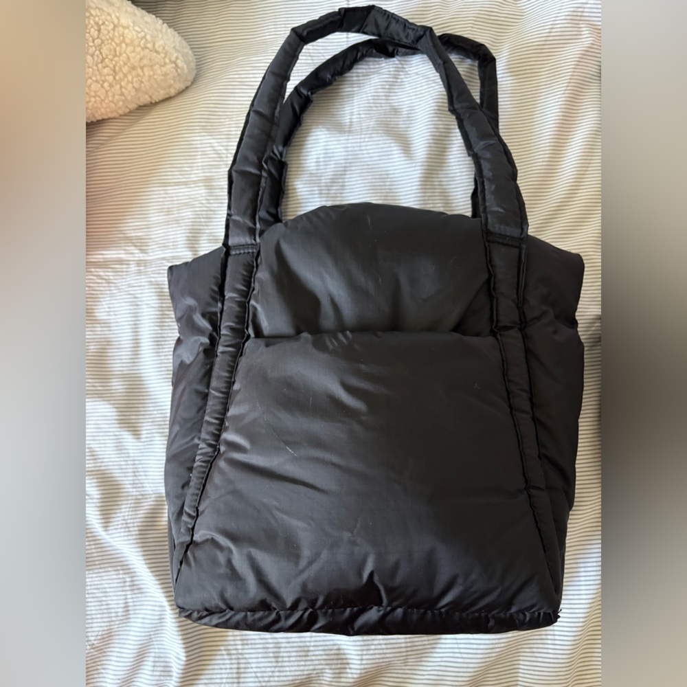 BAGGU Black Puffer Tote Bag